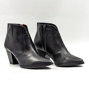 Frye Women Jennifer Bootie Black Leather Western Cowboy Ankle Boots size 8.5